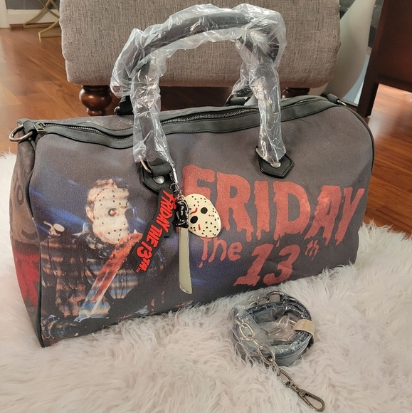 Dolls Kill Handbags - Brand New Dolls Kill Vile Voorhees Friday the 13th Weekender Bag Duffel Sold Out